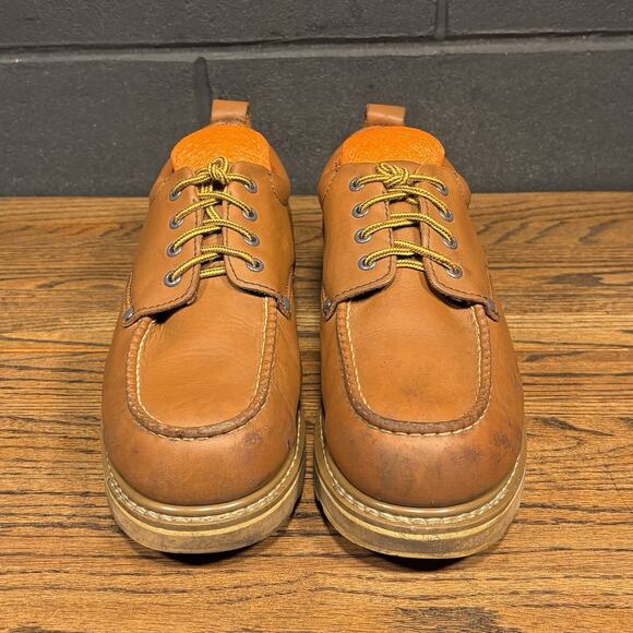 Vintage Sears Die Hard Sure Track Brown Leather Moc Toe Oxfords Men’s 12 D - Picture 3 of 8